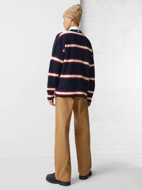 Oversized Tommy Hilfiger Striped Monogram Sweater - 4 You Store
