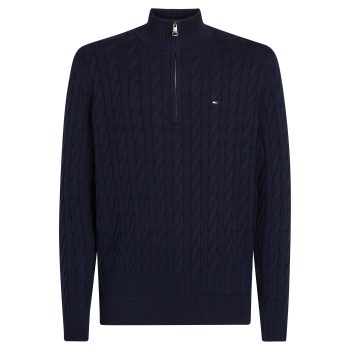 Πλεκτό TOMMY HILFIGER Classic Cotton Cable Zip Μπλε