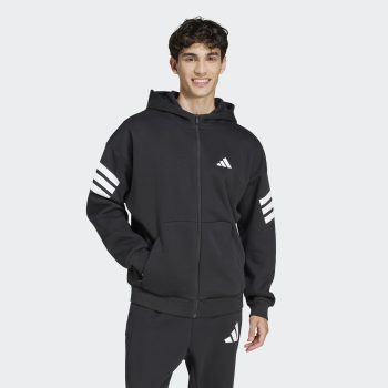 Ζακέτα ADIDAS M FI 3S FZ Μαύρη