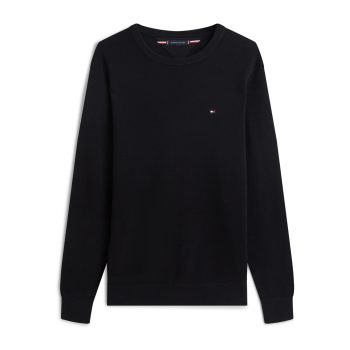 Πλεκτό Tommy Hilfiger Essential Structure Crew Neck Μαύρο