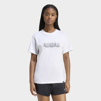 Γυναικείο T-Shirt ADIDAS Animal Λευκό