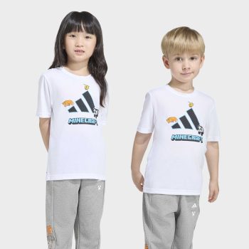 Παιδικό T-Shirt ADIDAS Minecraft Train Λευκό