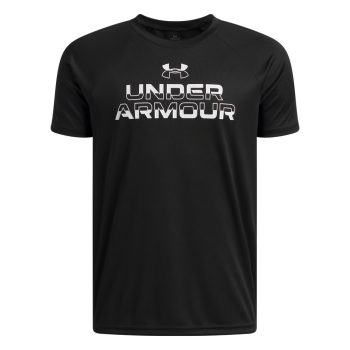 Παιδικό T-Shirt UNDER ARMOUR Tech Split Wordmark Μαύρο