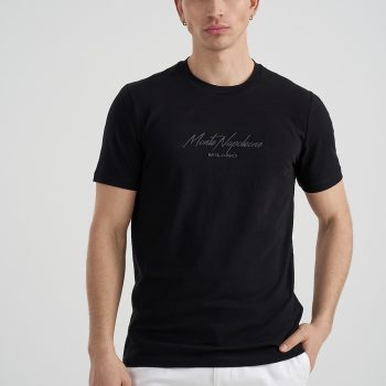 T-Shirt MONTE NAPOLEONE Μαύρο με Μαύρη Στάμπα
