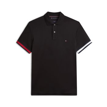 Polo TOMMY HILFIGER Cuff Liquid Μαύρο