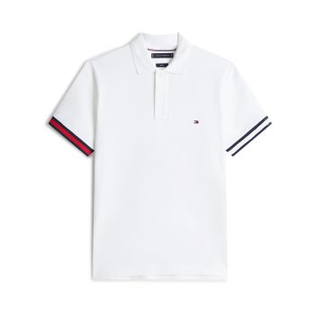 Polo TOMMY HILFIGER Cuff Liquid Λευκό