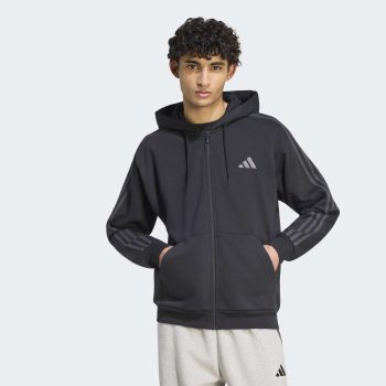 Ζακέτα ADIDAS 3S Fleece Μαύρη