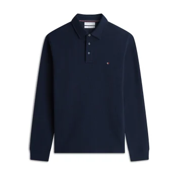 Μακρυμάνικο Polo TOMMY HILFIGER Waffle Regular Μπλε