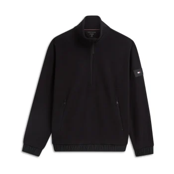 Φούτερ TOMMY HILFIGER 1/4 Zip Color Block Μαύρο